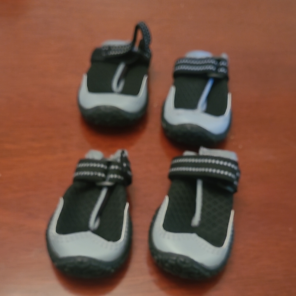 Dog Shoes Black and Gray